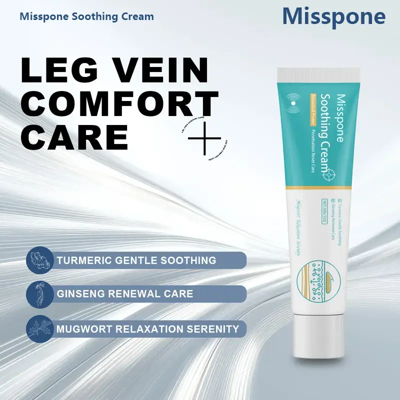 Misspone™ Herbal Leg & Hand Relief Cream for Vein Repair - Relieves Pain Swelling & Discomfort - Promotes Healthy Blood Flow - Reduces Fatigue - Supports Skin Repair - Daily Care