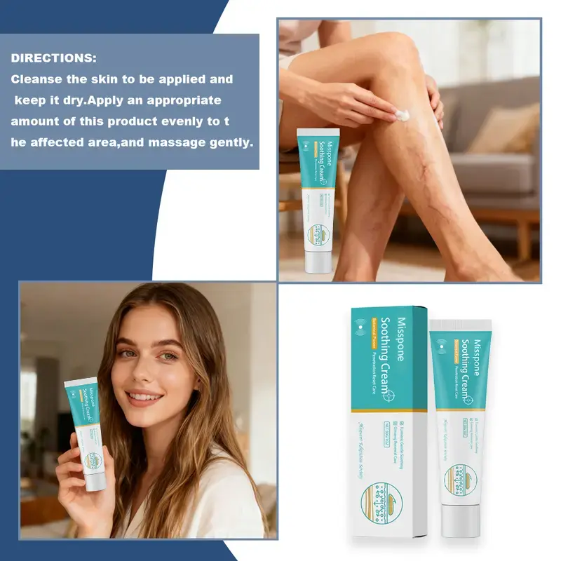 Misspone™ Herbal Leg & Hand Relief Cream for Vein Repair - Relieves Pain Swelling & Discomfort - Promotes Healthy Blood Flow - Reduces Fatigue - Supports Skin Repair - Daily Care